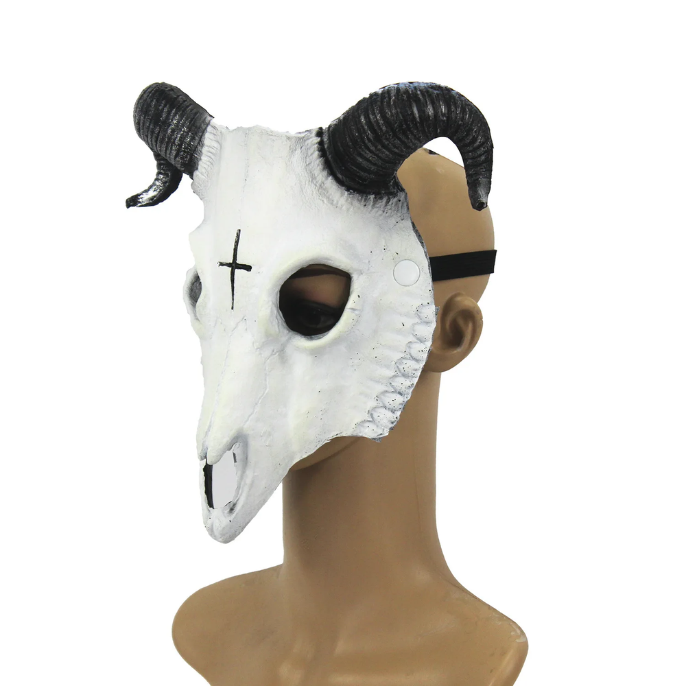 Masque de démon Halloween mascarade horreur mouton crâne corne tête masque bélier corne chèvre crâne masque Halloween fête Cosplay Costume décor