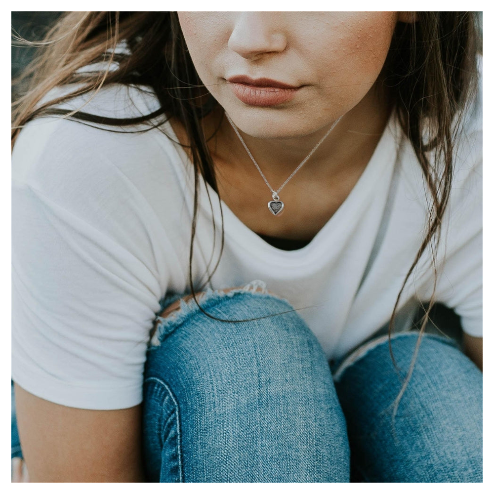 Collier en argent avec cœur en zircone cubique