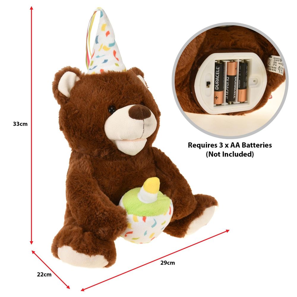 Musical Birthday Bear: Singing & Swinging Plush Toy for Joyful Celebrations!