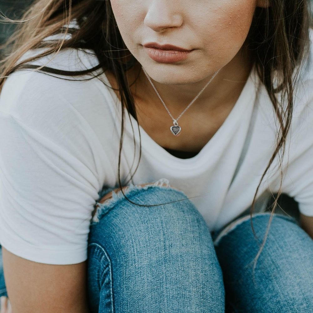 Collier en argent avec cœur en zircone cubique