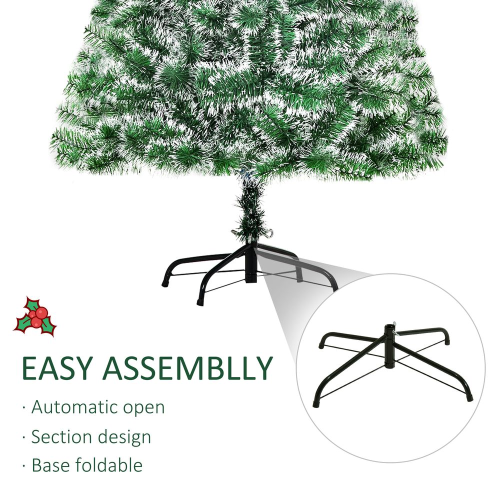 Homcom 5ft Indoor Christmas Tree Artificial Deco Xmas Gift Metal Stand 416 Tips