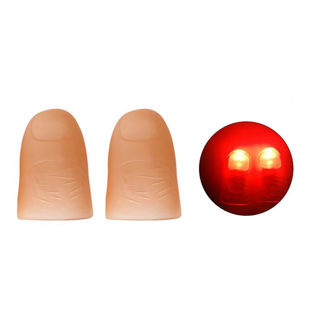 Lot de 2 jouets lumineux pour pouce et doigt, pour adulte, accessoire de tour de magie, clignotant à LED, pour fête d'Halloween, pour enfants