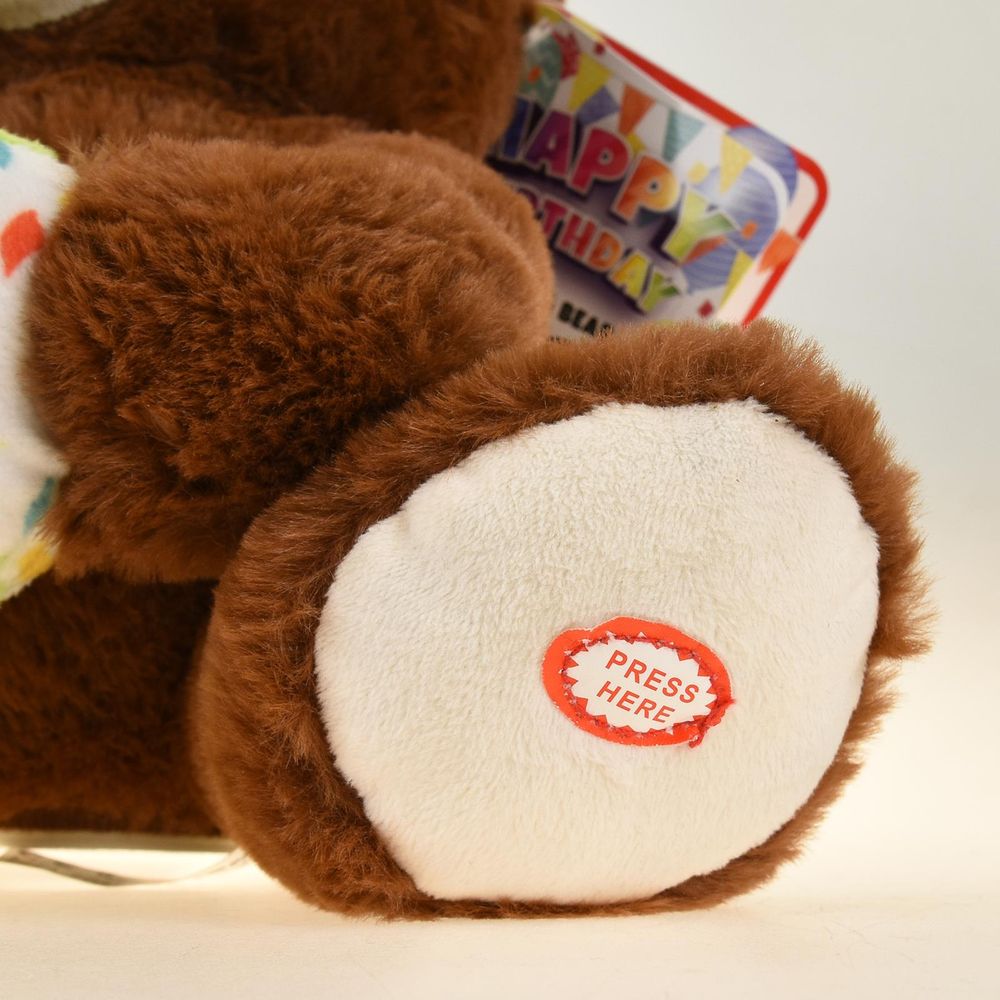 Musical Birthday Bear: Singing & Swinging Plush Toy for Joyful Celebrations!
