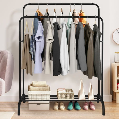 Heavy Duty Double Hanging Clothes Rail & Storage Rack