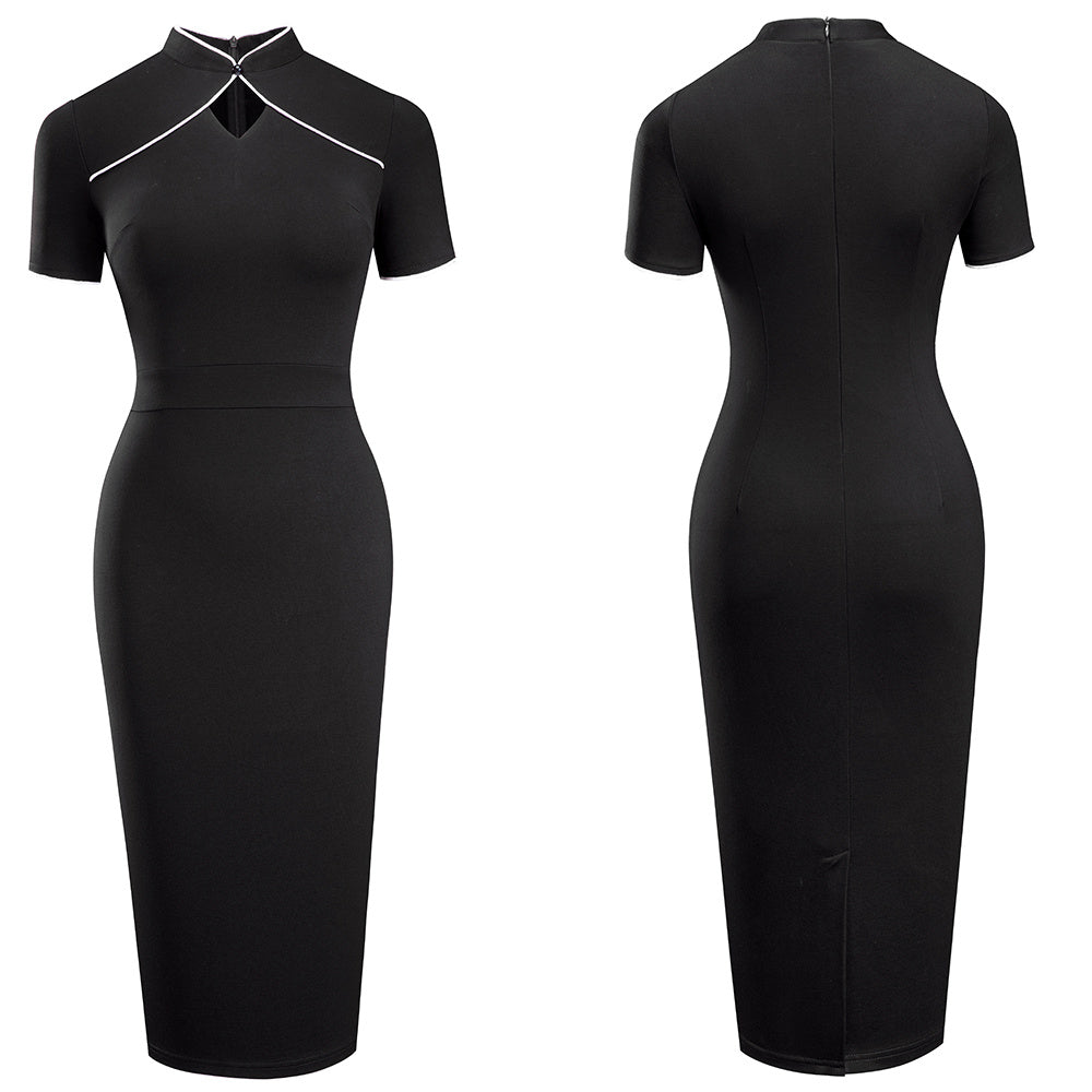 New Retro Collar Slim Fit Hip Dress