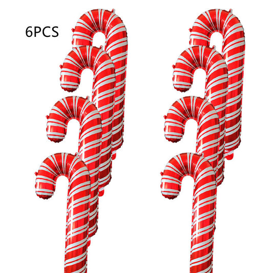 Holiday Party Christmas Crutch Candy Balloons x 6