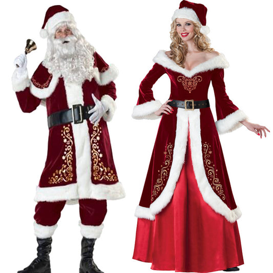 Santa & Mrs Claus Couples Costumes Christmas Fancey Dress