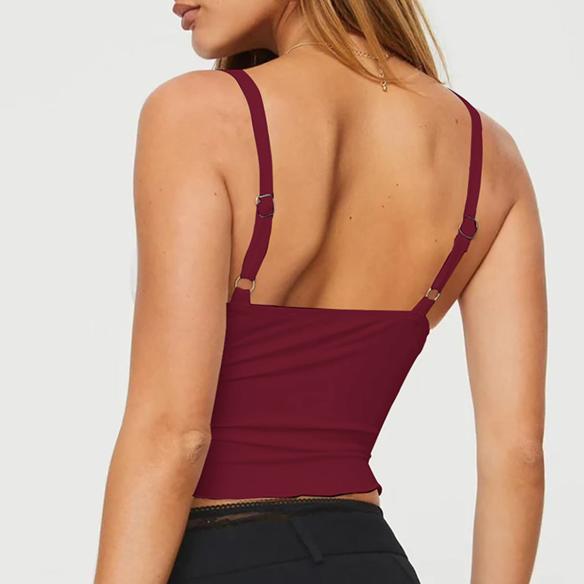 Women's Wave Edge Backless Bow Camisole - Stylish Bandeau Top