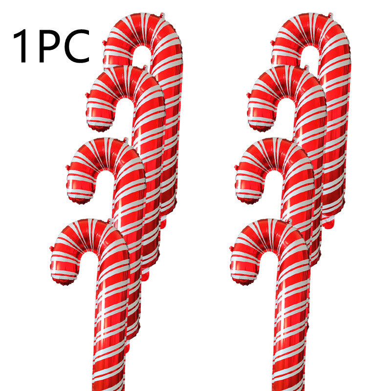 Holiday Party Christmas Crutch Candy Balloons x 6