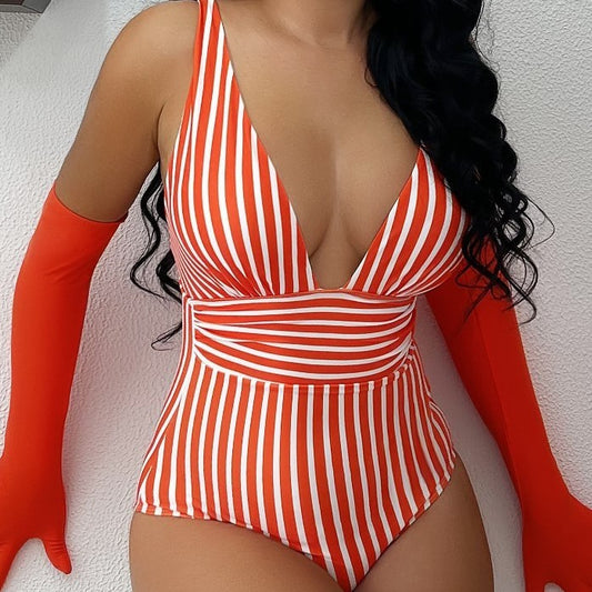One-Piece Timeless Striped Swimsuit