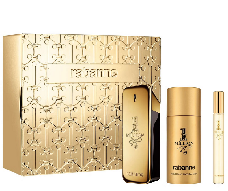 Paco Rabanne 1 Million Gift Set 100ml EDT + 150ml Deodorant Spray + 10ml EDT