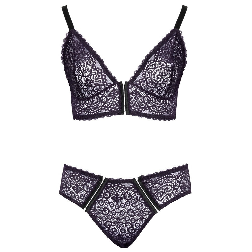 Cottelli Curves Delicate Lace Bralette And Briefs Size: X Large