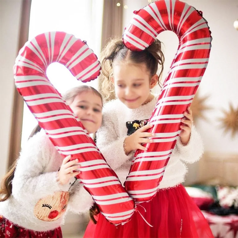 Holiday Party Christmas Crutch Candy Balloons x 6