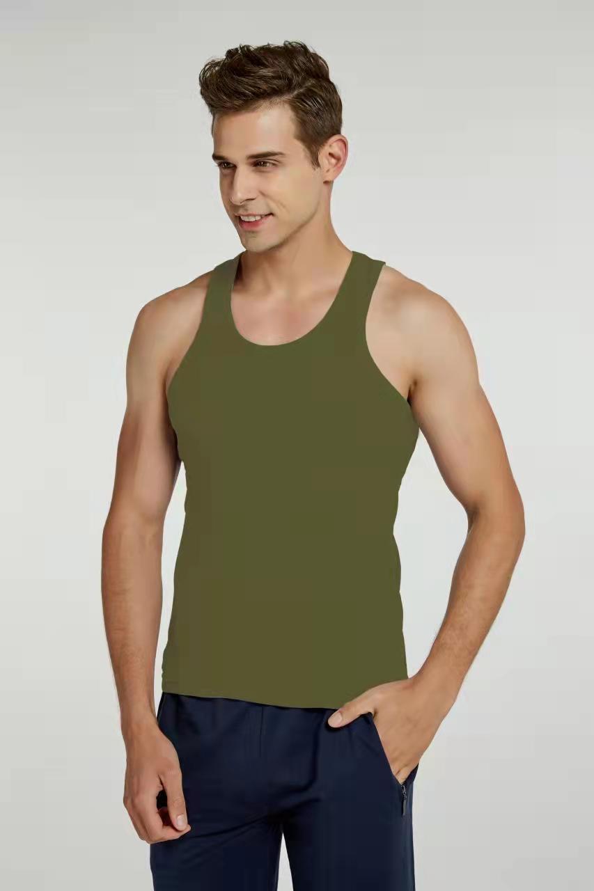Men's Cotton Slim Fit Sports Bottoming Breathable Stretch Vest