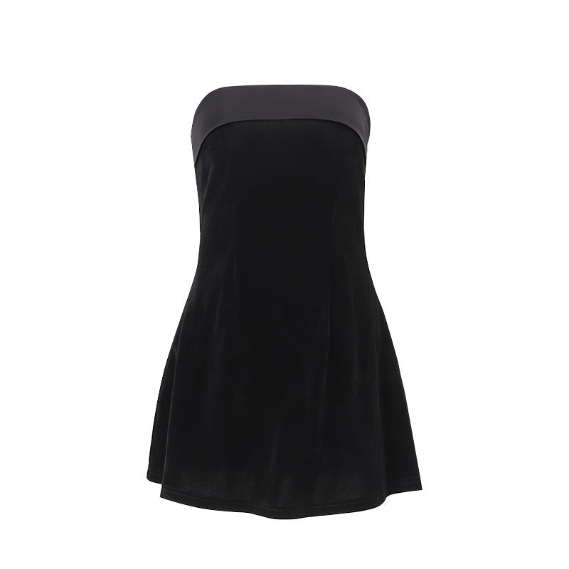Slim Tube-Top A-Line Short Dress for Parties and Evenings