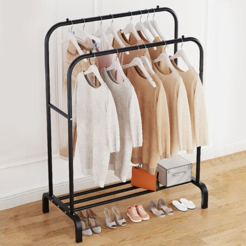 Heavy Duty Double Hanging Clothes Rail & Storage Rack