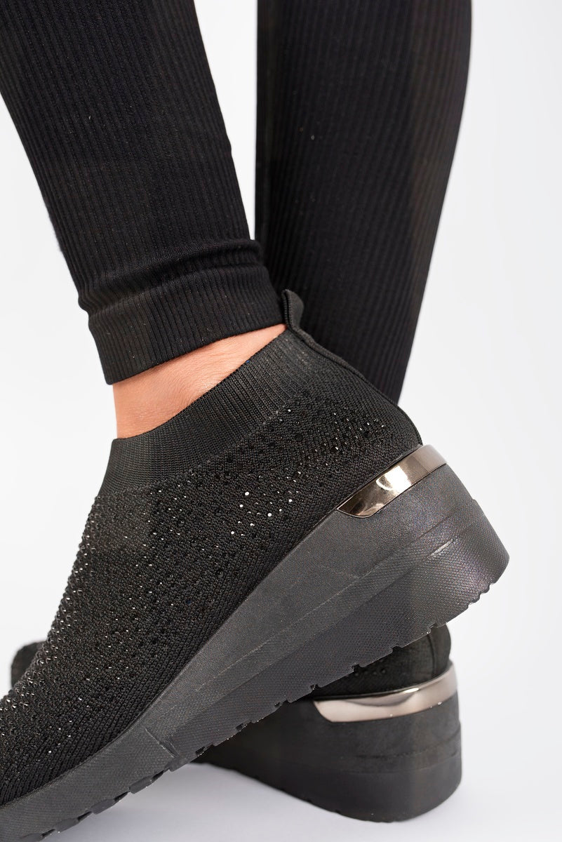 Embellished Wedge Sock Trainers