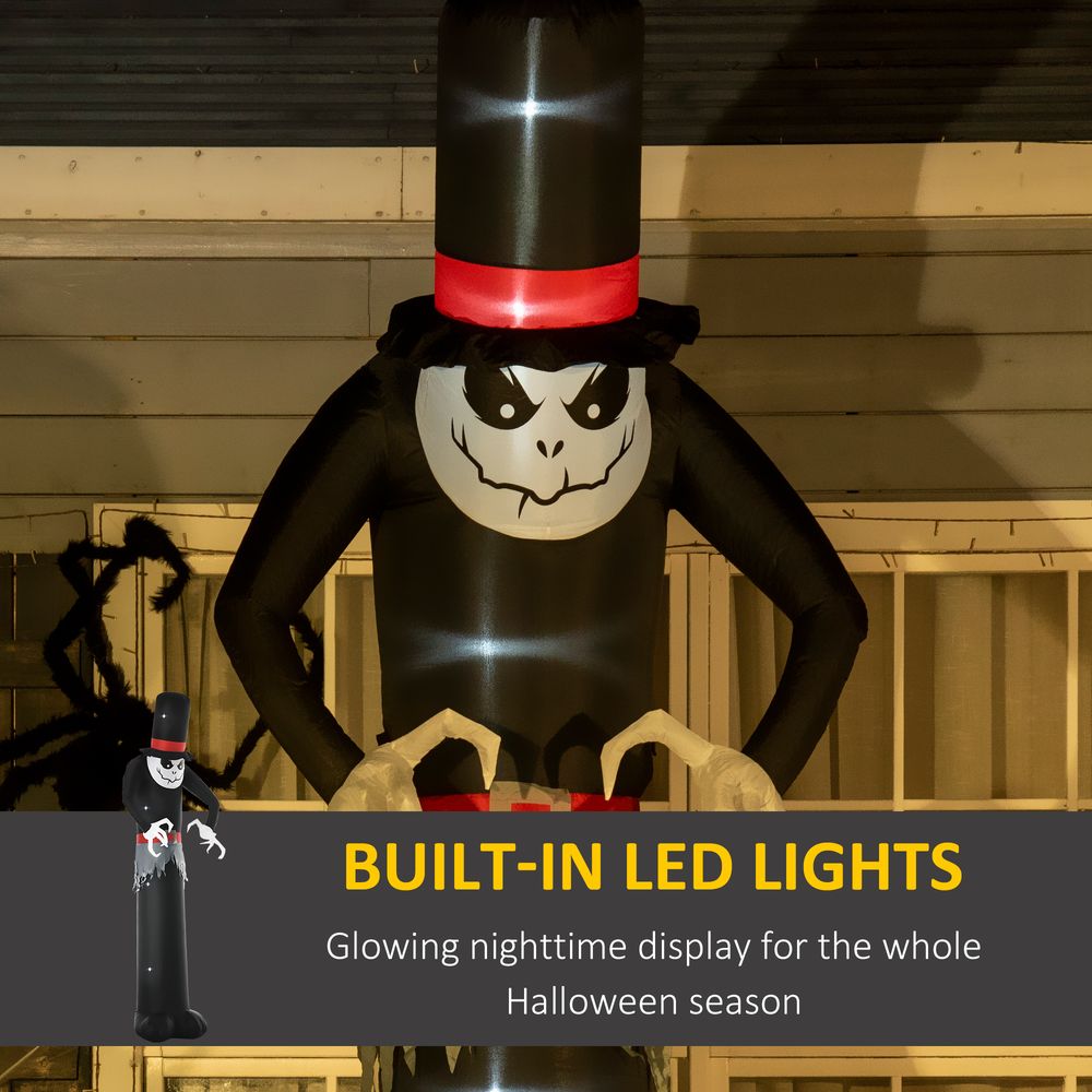10ft Inflatable Halloween Skinny Ghost Tall Hat Blow-Up Outdoor LED Display